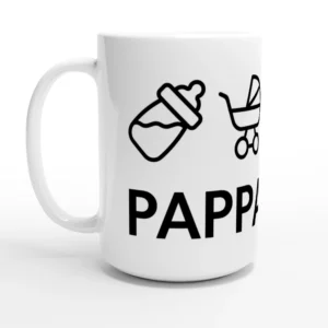 Vit 'Pappaledig' - Mugg ~450ml keramisk